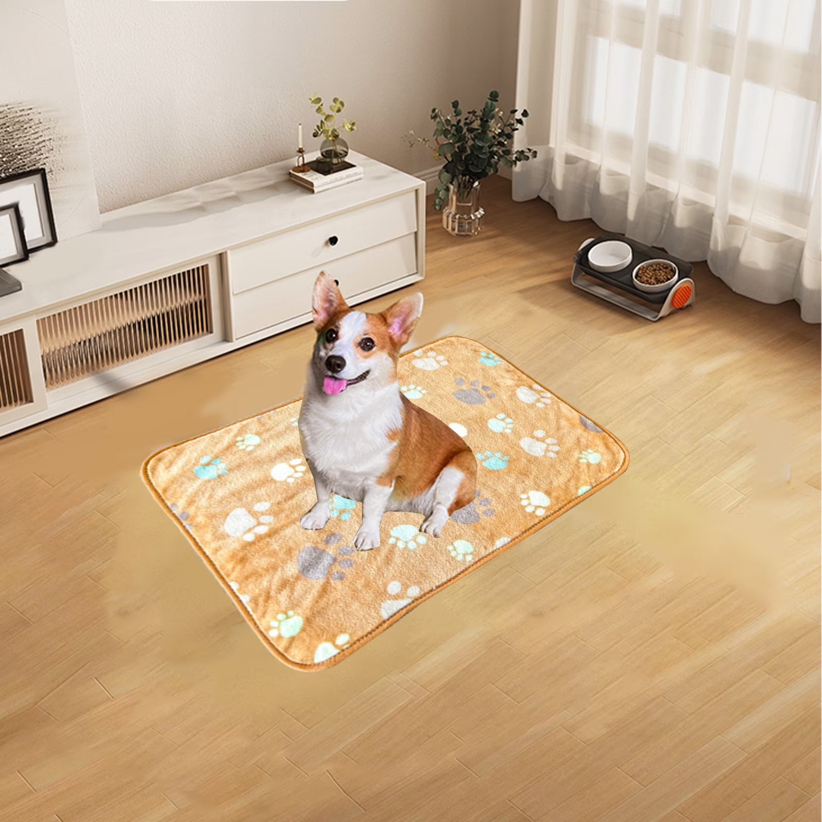 Pet Food Mat Pet Mat Large Pet Mat for Litter Pet Heating Pad for Small Dogs Cats Heated Bed Mat Outdoor Pet Blanket Blanket Flannel Blanket Pet Sleeping Mat